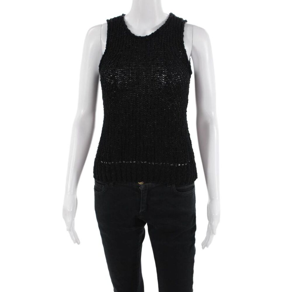 Margaret OLeary, Women Basic Tank Black Polyester Blend Sleeveless Size S